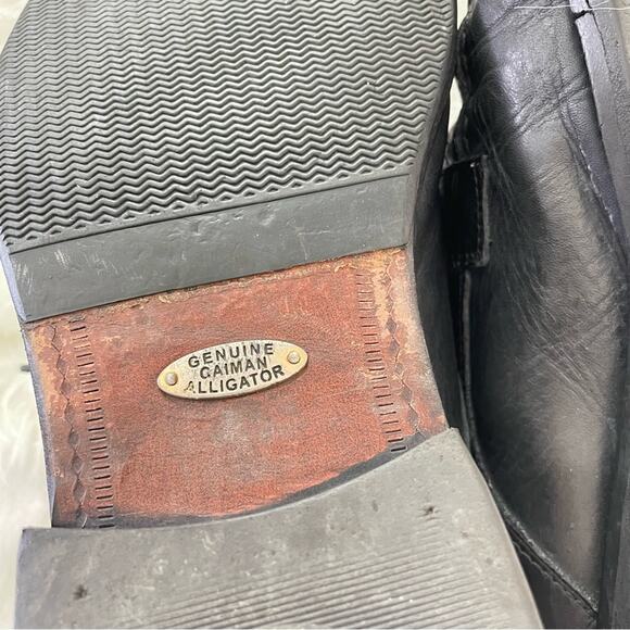 Los Altos Boots | Mens Black Genuine Caiman Alligator Leather Oxford Shoes Dress main image 11